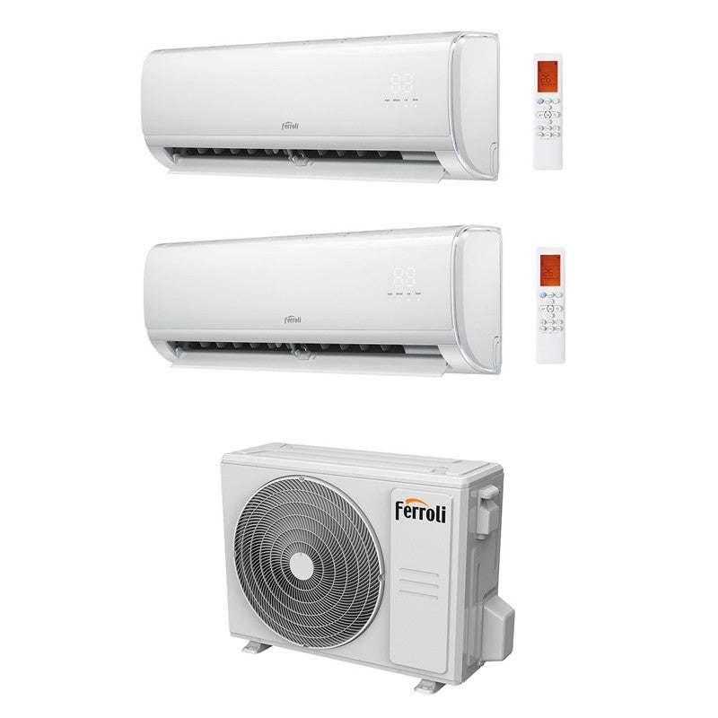 KIT CONDIZIONATORE FERROLI DUAL SPLIT GIADA M 9000+9000 BTU WIFI INVERTER ESTERNA 18-2 A++