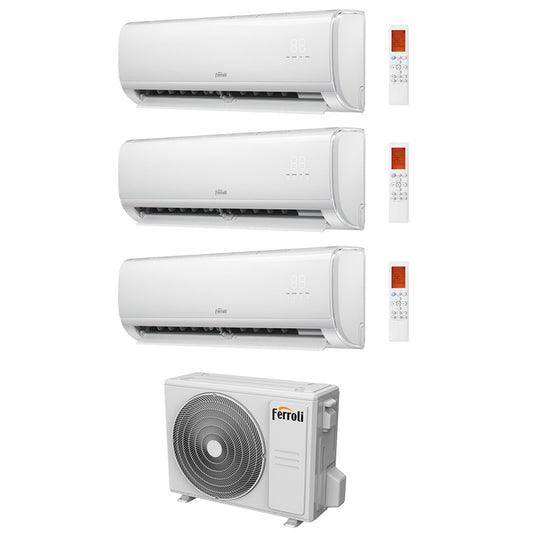 KIT CONDIZIONATORE FERROLI TRIAL SPLIT GIADA M 9000+9000+12000 BTU WIFI INVERTER ESTERNA 21-3 A++